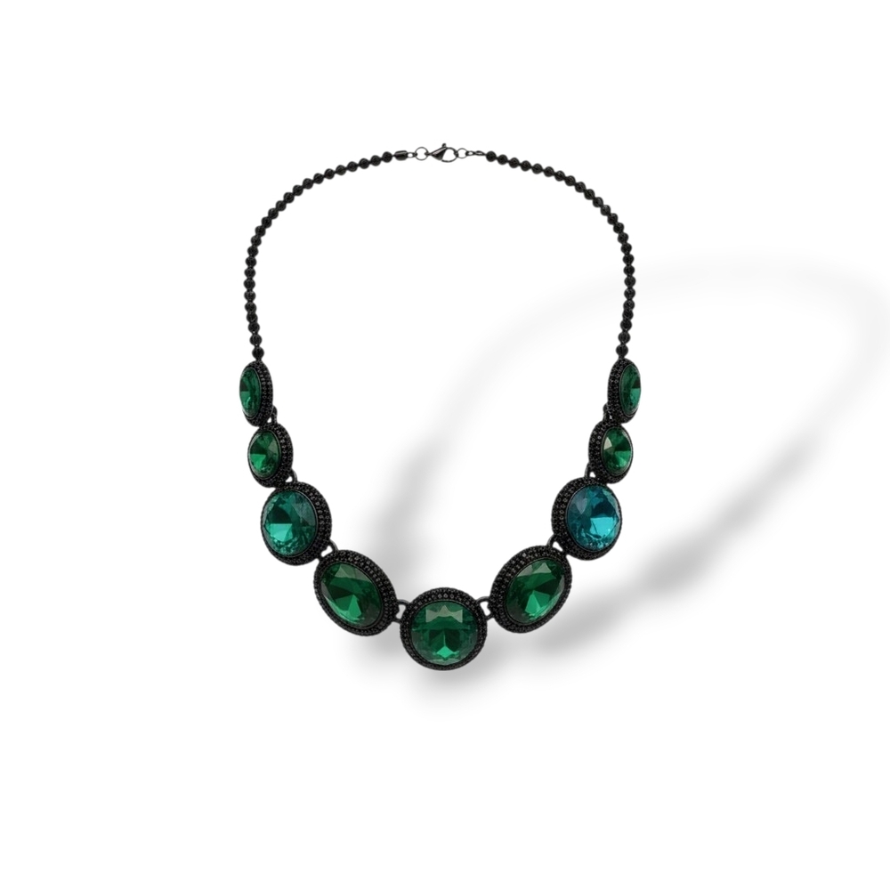 Authentic Kate Spade New York Emerald & Teal Crystal Statement Bib Necklace
